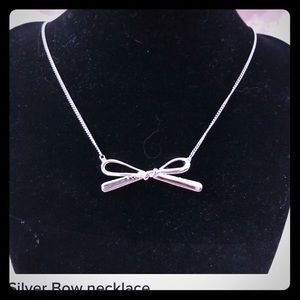 Ribbon bow sterling necklace